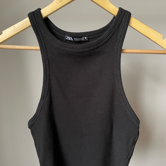 Zara Black Ribbed Tank Top - Picture 5 of 11